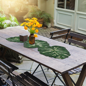 High Quality Cotton <b>Table</b> <b>Runner</b> Embroidered Beaded Design Luxury Style Home Decor Mat for Hotel or Christmas Use Low Price - Product Image 2