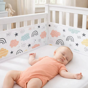 Protector de Cuna Ajustable, 100% Algodón Orgánico, Personalizable, Transpirable, Seguro y Suave para Bebés - Product Image 1