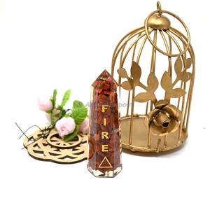 Healing <b>Crystal</b> Gifts Energy <b>Crystals</b> Beautiful Top Selling Orgonite Red Jasper With Fire Symbol Engraved - Product Image 1