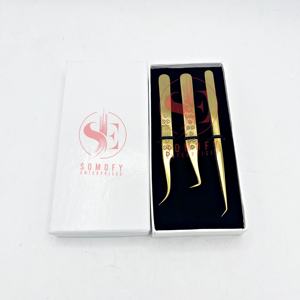 Pince à épiler d'extension de cils en acier inoxydable à 90 degrés avec logo personnalisé outils de beauté de cils professionnels en grande quantité marque privée - Product Image 6