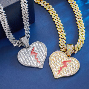 Collar con Colgante de Corazón Grande para Mujer, Estilo Hip Hop, Brillante, Plata 925, Diamante Moissanita, Joyería para el Día de San Valentín - Product Image 4