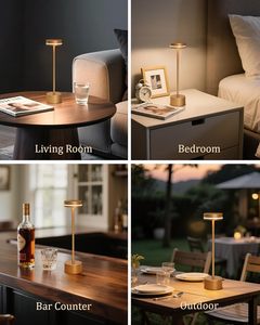 Portable <b>LED</b> Cordless Desk Lamp 2 Pack Rechargeable 5000mAh <b>Touch</b> Control Table <b>Light</b> 3 Colour Dimmable for Nightstand Home - Product Image 5