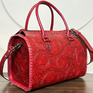 Ensemble de 3 sacs de voyage en cuir repoussé 2026, directement de l'usine, en cuir de vachette premium, pour la nuit et le week-end, unisexe, sacs Speedy - Product Image 3