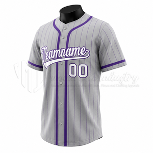 Camiseta de Béisbol Sublimada Personalizada, 100% Poliéster, Uniforme de Equipo con Rayas, OEM ODM, Secado Rápido, Transpirable - Product Image 3