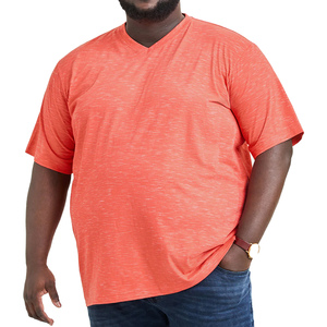 High Quality 200GSM Men's <b>V</b>-<b>Neck</b> <b>Oversized</b> <b>T</b>-<b>Shirt</b> Plus Size Knitted Cotton Casual Customized Logo - Product Image 1