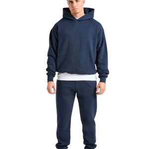<b>Mens</b> <b>Navy</b> Blue Oversized Hoodie Tracksuit Set Matching Sweatpants Two Piece Casual Streetwear Sportswear <b>Jogger</b> Suit - Product Image 2