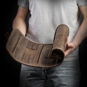 Trousse de Toilette Homme en Cuir Véritable Vintage, Trousse de Voyage Grande Capacité pour Rasage et Cosmétiques, Pochette de Toilette TYG-0107 - Product Image 4