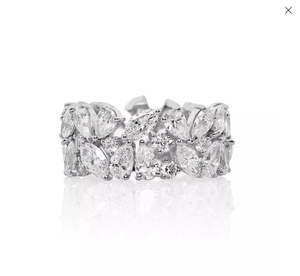 Alliance de mariage en or 14 carats, diamant naturel de luxe, taille fantaisie marquise poire (naturel), fabrication OEM, vente en gros, vente au détail - Product Image 3