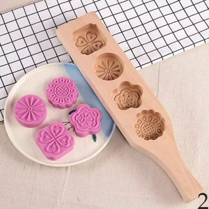 Wood cake press new arrival <b>baking</b> <b>accessories</b> hand-crafted wooden mold for pressing cakes - Product Image 1
