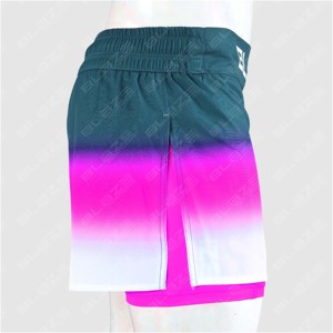 Short de boxe et de MMA 2 en 1 pour hommes, unisexe, taille moyenne, vêtements d'entraînement, jogging imprimé par sublimation, sans gi tissé, design unique de couleurs. - Product Image 4