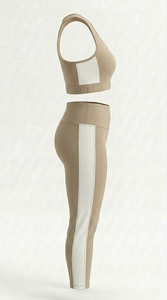 Conjunto de Yoga de 2 Piezas para Mujer, Ropa Deportiva Elástica, Transpirable, para Gimnasio, Entrenamiento y Ejercicio - Product Image 3