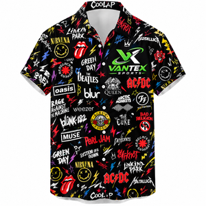 Camisa Hawaiana con Estampado Floral para Hombre Vantex Sports, Casual, de un Solo Botón, Manga Corta, Transpirable, 100% Poliéster, Estilo Popelina - Product Image 1