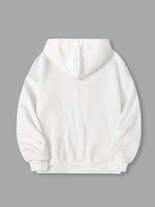 เสื้อฮู้ดซิปโอเวอร์ไซส์ลายกางเขนกอธิคประดับคริสตัลสีดำพรีเมียมสำหรับทุกเพศ ผลิตจากผ้าฝ้ายฟลีซเนื้อหนา แฟชั่นเสื้อสเวตเชิ้ต - Product Image 1
