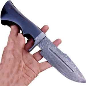 Cuchillo Bowie de Supervivencia y Camping de Hoja Fija con Punta Caída, de Acero de Damasco Forjado a Mano, Grado Industrial, con Mango de Cuerno, OEM ODM Venta al por Mayor - Product Image 5