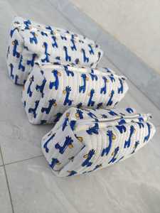 Premium Cotton Quilted Cosmetic <b>Organizer</b> Set of 3 Toiletry Pouches Travel <b>Makeup</b> Bag Water Resistant Travel <b>Case</b> for Women Bulk - Product Image 1