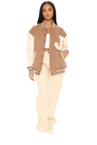 Chaqueta Varsity Blanca para Mujer, Diseño Personalizado, Último Modelo, Estilo Letterman, Piel de Oveja, Teñido Liso, Transpirable, Resistente al Viento - Product Image 3