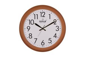 20 Inch Large Round Quartz Wall <b>Clock</b> Classic Wooden Style Glossy Finish <b>Silent</b> Non-Ticking Decorative Hanging <b>Clock</b> for Living - Product Image 3