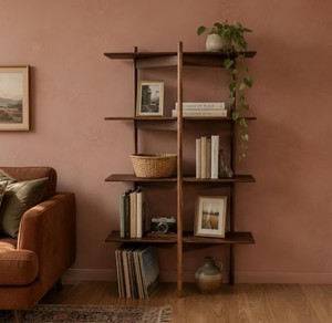 <b>Modern</b> Wooden Ladder Bookcase 4-Tier Freestanding <b>Shelf</b> Unit for Living Room Home Office Storage Rack - Product Image 1