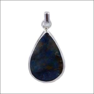 925 Silver <b>Pendant</b> with Natural Pear Shape Peru Apatite Gemstone Loose Nature <b>Crystal</b> <b>Pendant</b> From the Gemstone Collection - Product Image 1