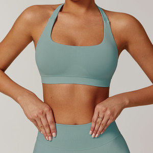 Quick Dry Women Sexy Sports Fitness Cropped Tops Custom Logo Gym Training Wear Ladies Workout Yoga <b>Bra</b> - Product Image 2