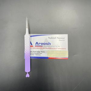 Pince à épiler d'extension de cils en forme de cœur à double ton d'isolation de poignée diamantée en acier inoxydable de haute qualité vente en gros - Product Image 6