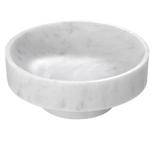 Bol décoratif en marbre beige fait main avec socle, bol à fruits en pierre naturelle pour la maison, l'hôtel, centre de table, vaisselle - Product Image 5