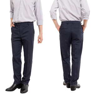 Men's <b>Light</b> Gray Formal <b>Trousers</b> Straight Fit Polyester Anti-Wrinkle Side Pockets Mid Waist Button Fly Autumn Wear - Product Image 2