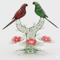 Figurine d'animal en verre artisanale personnalisable, style moderne et miniature, avec thèmes Croix, Musique, Amour, pour la décoration de la maison et de mariage