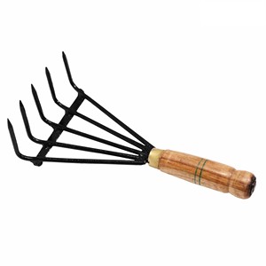 Cultivador de Jardín de Teca Reciclada |   Púas de Acero Vintage |   Herramientas Manuales al por Mayor - Product Image 1