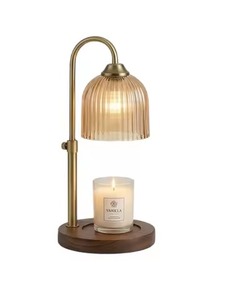 Wood Novelty Table Lamp <b>with</b> Glass Shade Simple Luxury <b>Lighting</b> Adjustable Desk Lamp for Home Office & Bedroom Decor Candle warm - Product Image 1