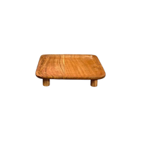 Assiette carrée moderne 100% bois poli mat 11 pouces noir et blanc empilable pour viande, dessert, plats occidentaux, service de table, 100 pièces