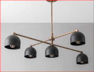 Unique Luxury Modern Black & Brass 5-Light Sputnik Chandelier swing lighting fixture for home decor - Product Image 1