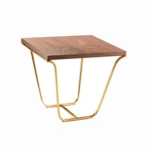 Square Metal <b>side</b> <b>Table</b> With Wooden <b>Top</b> Modern Living Room Center <b>Table</b> Stylish Furniture Contemporary Design - Product Image 1
