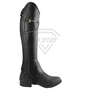 New High Quality <b>Half</b> Horse Riding <b>Chaps</b> for Men and Women Leather Equipment Genuine Leather <b>Chaps</b> for Sale Custom OEM - Product Image 4