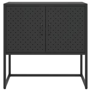 ตู้ไซด์บอร์ดสไตล์โมเดิร์นสีดำเหล็กพร้อมตัวปรับระดับขนาดกลาง - Product Image 5