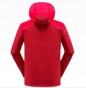 Custom Red Softshell Hooded <b>Jacket</b> <b>Men</b> Outdoor <b>Lightweight</b> Windproof Full Zip Sports Hiking <b>Waterproof</b> Performance <b>Jacket</b> - Product Image 2