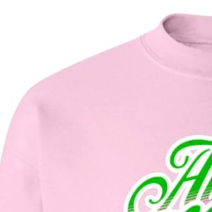 Sudadera Rosa AKA con Gráficos, Cuello Redondo, Manga Larga, Puños Acanalados, Informal, de Forro Polar para Mujer, Moda Urbana, para Uso Diario - Product Image 3