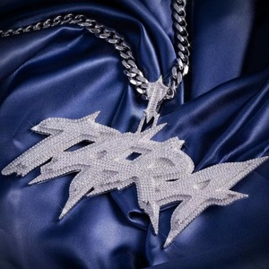 Iced Out Moissanite Spike <b>Pendant</b> 925 <b>Silver</b> Rhodium Plated Hip Hop Rapper Style Jewelry For Men Custom <b>Initial</b> Letter <b>Pendant</b> - Product Image 4