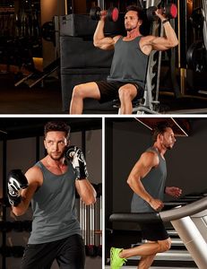 Men's Solid Color Quick Dry Polyester Tank Top O-Neck Casual Knitted Sleeveless Muscle <b>Vest</b> Plus Size - Product Image 5