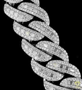 <b>Men</b> Luxury 20mm Baguette miami Cuban Link <b>Chain</b> with Moissanite <b>Diamonds</b> in 925 Sterling Silver Pass <b>Diamond</b> Tester - Product Image 3