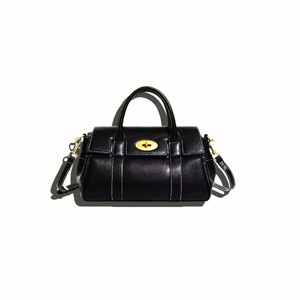 Royaa Genuine Leather Water Resistant Luxury Office Tote Bag Structured Top Handle Everyday Work Handbag Vintage <b>Black</b> <b>Frame</b> - Product Image 1