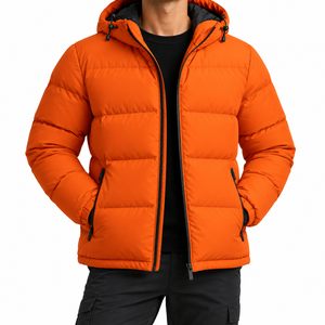 Veste matelassée verte de haute qualité à bas prix, style décontracté, fermeture éclair, imperméable, col montant, vêtement d'hiver pour homme - Product Image 5