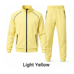 Conjunto de Chaqueta Deportiva para Hombre con Cierre de Cremallera, Poliéster Elástico, para Calentamiento, Fabricante, Venta al Por Mayor, Personalizado - Product Image 3