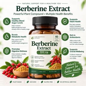 Capsules d'extrait pur de berbérine 500 mg les plus vendues – Supplément végétal pour le soutien métabolique, le bien-être quotidien et le style de vie - Product Image 3