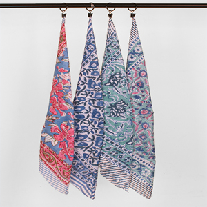 Bandana carré en coton doux 21x21 pouces, impression traditionnelle, conception personnalisée, fabrication et service d'exportation - Product Image 1
