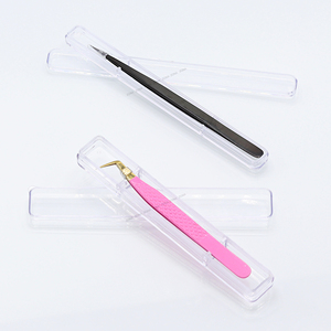 Pince à épiler incurvée de précision professionnelle nouvelle conception pince à cils Tube en plastique à pointe de Fiber pour pince à cils - Product Image 6