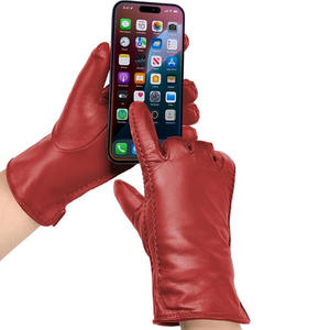 Winter Warm Soft Leather Wrist-Length Outdoor Gloves Plain Fashion Party Dress 100% Genuine High-Quality Eco-Friendly <b>Fur</b> Lined - Product Image 5