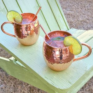 Juego de tazas de cobre para bebidas, tazas Ivy Courtyard, reutilizables, premium, para servir cócteles, duraderas, de colección. - Product Image 5