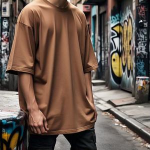 เสื้อยืดผ้าฝ้าย100% พิมพ์ลายฮิปฮอปสำหรับผู้ชายทรงหลวมสำหรับใส่กลางแจ้งแนวสตรีทแบบวินเทจ - Product Image 2