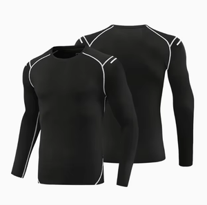 Men's Long Sleeve Compression Rash Guard Breathable Quick Dry Slim Fit <b>Athletic</b> High Stretch Sports Shirt OEM Wholesale - Product Image 4